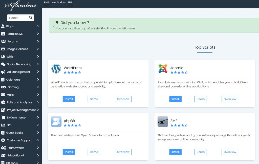 How to install web applications with Softaculous on cPanel