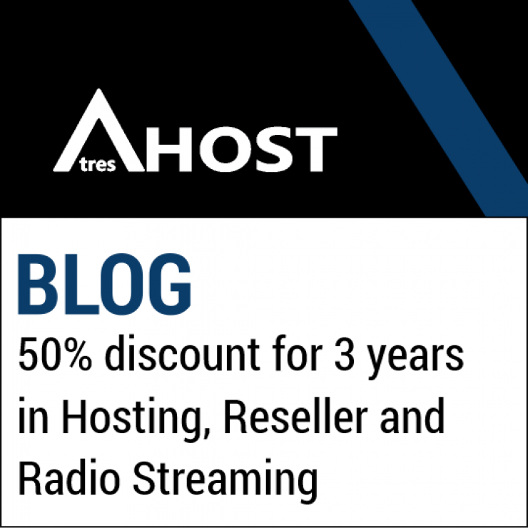 50% discount for 3 years in Hosting, Reseller and Radio Streaming